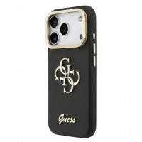 GUESS CARCASA GRAINED 4G SOPORTE CAMARA IPHONE 17 PRO MAX NEGRO