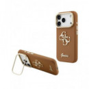 GUESS CARCASA GRAINED 4G SOPORTE CAMARA IPHONE 17 PRO MAX MARRON