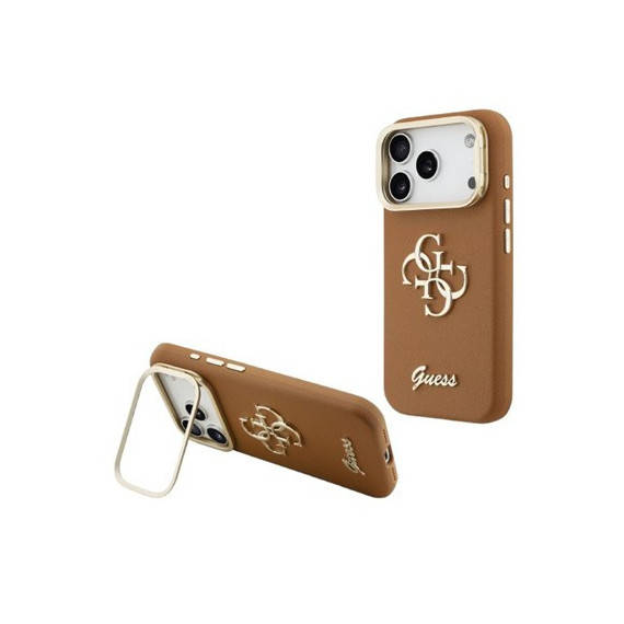 GUESS CARCASA GRAINED 4G SOPORTE CAMARA IPHONE 17 PRO MAX MARRON