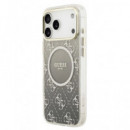 GUESS CARCASA MAGSAFE 4G GLITTER IPHONE 17 PRO GRIS