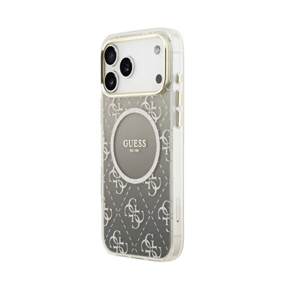 GUESS CARCASA MAGSAFE 4G GLITTER IPHONE 17 PRO GRIS