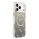 GUESS CARCASA MAGSAFE 4G GLITTER IPHONE 17 PRO GRIS