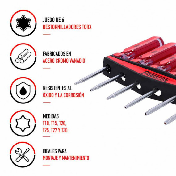 Juego Destornilladores Torx PAMACON 6 Pcs - Guanxe Atlantic Marketplace