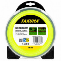 Nylon Corte Desbrozadora Redondo 2.7MMX68M TAKUMA