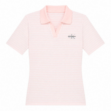 Polo slim de canal&eacute; a rayas