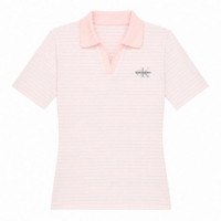 Polo slim de canalé a rayas