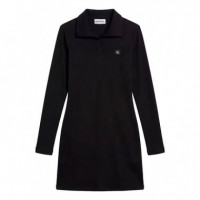 VESTIDO WOVEN LABEL HENLEY