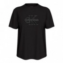 Camiseta con monograma brillante