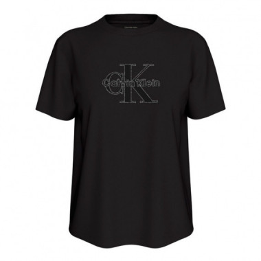 Camiseta con monograma brillante