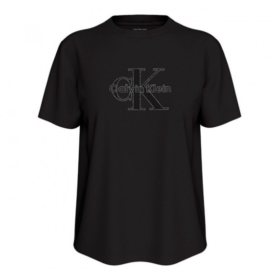 Camiseta con monograma brillante