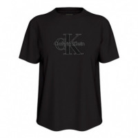 Camiseta con monograma brillante