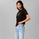 Camiseta con monograma brillante