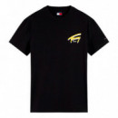 Camiseta de punto con logo trasero