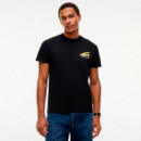 Camiseta de punto con logo trasero
