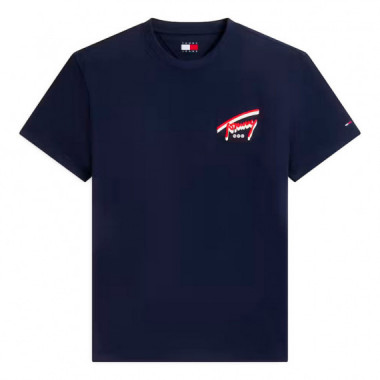 Camiseta de punto con logo trasero