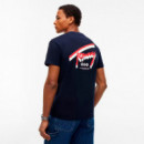 Camiseta de punto con logo trasero