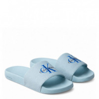 Chanclas Contorneadas de Lona con Logo  CALVIN KLEIN