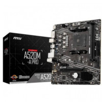 MSI Placa Base A520M-A Pro Socket AM4 3RD Gen 4000 G-SERIES/2X DDR4/1X HDMI/1X DVI-D/4X SATA/1X M.2/RAID/M-ATX