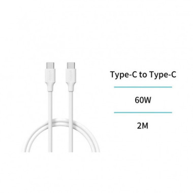 UNICO CB2689 CABLE TIPO-C A TIPO-C 3A 60W OD4.0 2M CARGA RAPIDA BLANCO