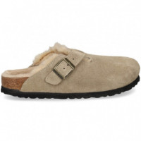 ZUECO PELO ANTE TAUPE