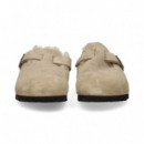 ZUECO PELO ANTE TAUPE