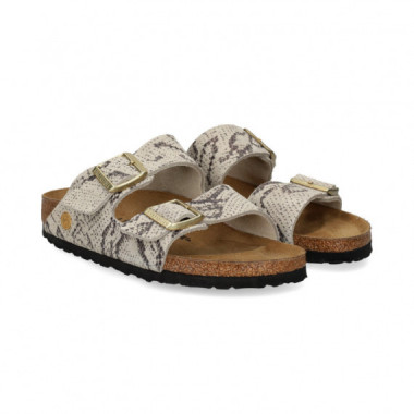 SANDALIA 2 HEBILLAS ANTE PITON TAUPE