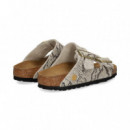 SANDALIA 2 HEBILLAS ANTE PITON TAUPE