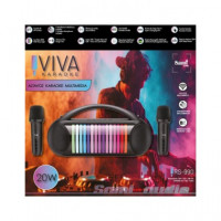 SAMI Altavoz BLUETOOTH Karaoke C/2 Microfonos Viva RS-990,RGB,USB,MICRO Usb,efecto SONIDO,20W,3600MH