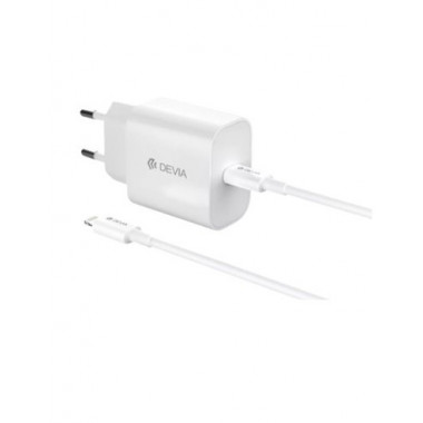 DEVIA Cargador TIpo C +Cable Datos TIpo C a Lightning 30W Blanco