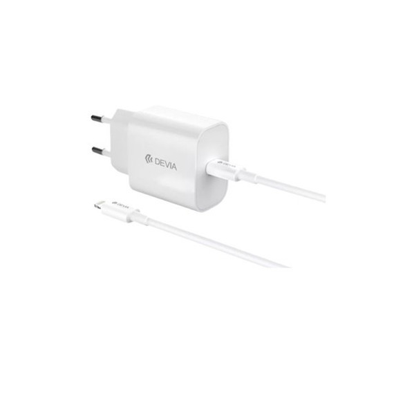 DEVIA Cargador TIpo C +Cable Datos TIpo C a Lightning 30W Blanco