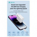 DEVIA Cargador TIpo C +Cable Datos TIpo C a Lightning 30W Blanco