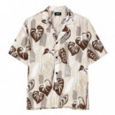 Camisa relaxed fit con estampado de flores