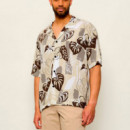 Camisa relaxed fit con estampado de flores