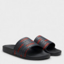 Chanclas con estampado de logos repetidos