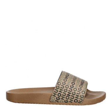 Chanclas con estampado de logos repetidos