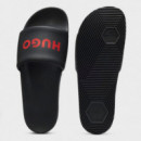 Chanclas con tira acolchada y logo en contraste