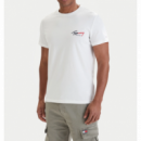 Camiseta Tommy Jeans chest blanco crema