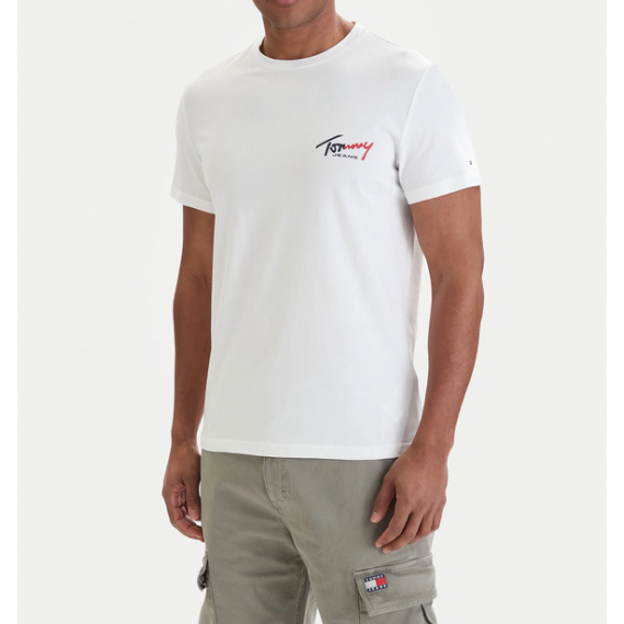Camiseta Tommy Jeans chest blanco crema