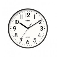 SAMI Reloj de Pared Analogico RSP-11633 Negro Silencioso