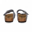 SANDALIA 2 HEBILLAS TACHUELAS ANTE AZUL