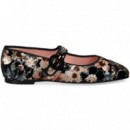 Mercedita Lentejuelas Flores Negro  PRETTY BALLERINAS