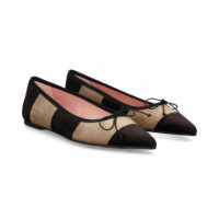 Bailarina  Nobuck Bicolor Marron  PRETTY BALLERINAS