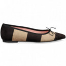 Bailarina  Nobuck Bicolor Marron  PRETTY BALLERINAS