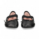 Bailarina Elastico Piel Negro  PRETTY BALLERINAS