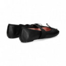 Bailarina Elastico Piel Negro  PRETTY BALLERINAS
