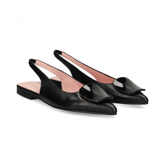 Destalonado Chapon Piel Negro  PRETTY BALLERINAS