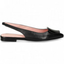 Destalonado Chapon Piel Negro  PRETTY BALLERINAS