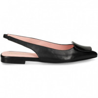 Destalonado Chapon Piel Negro  PRETTY BALLERINAS