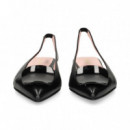 Destalonado Chapon Piel Negro  PRETTY BALLERINAS