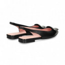 Destalonado Chapon Piel Negro  PRETTY BALLERINAS